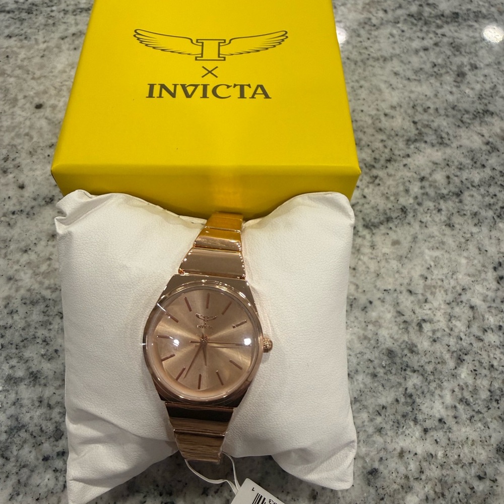 NIB Invicta Celestial Lady 28mm Metal Rose Gold Watch #530